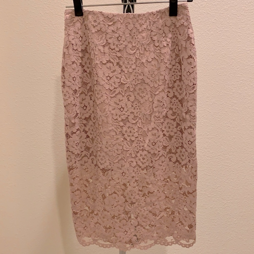 H&M Pink Lace Pencil Skirt, Size 4